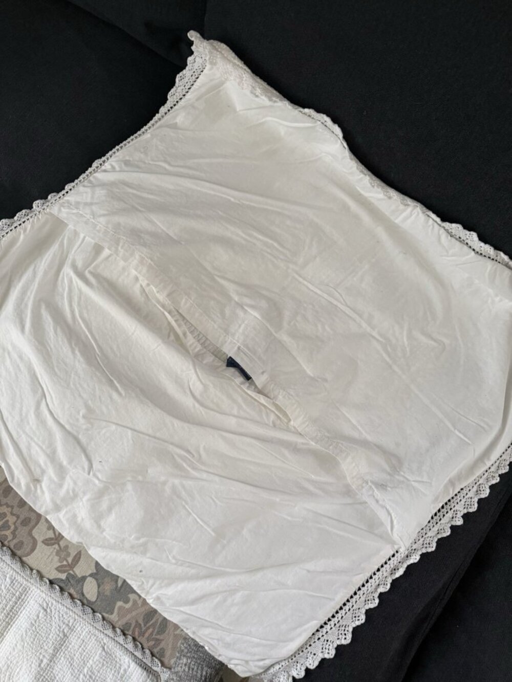 Vintage Ralph Lauren White Matelasse Crochet Quilted Large Pillow Shams 30x30 - Picture 6 of 9